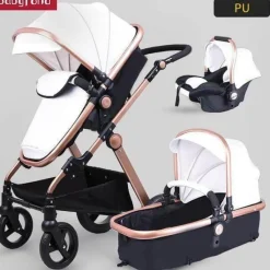 Kinder The Decor Haven Kinderwagen & Zubehör-3-in-1-Kinderwagen im europäischen Stil mit Korbwagen