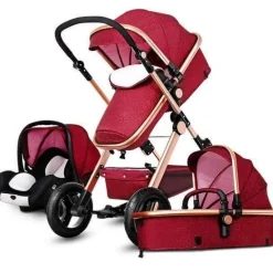 Kinder The Decor Haven Kinderwagen & Zubehör-3-in-1-Kinderwagen im europäischen Stil mit Korbwagen