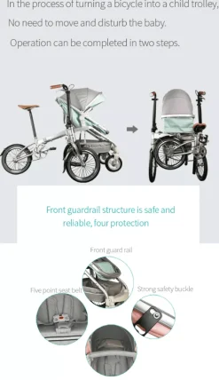 Kinder Wilderness Haven Kinderwagen & Zubehör|Outdoor-Artikel-2-in-1-Kinderwagenfahrrad - Umbaubares Lastenfahrrad