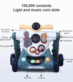 Kinder The Decor Haven Kinderwagen & Zubehör-3-in-1-Lauflernwagen für Babys – Anti-Rollover-Wagen