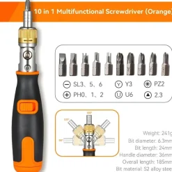 The Outdoor Vault Heimwerkzeuge|Outdoor & Garten-10-in-1-Mehrwinkel-Ratschenschraubendreher – Tragbares Werkzeug für vielseitigen Einsatz