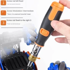 The Outdoor Vault Heimwerkzeuge|Outdoor & Garten-10-in-1-Mehrwinkel-Ratschenschraubendreher – Tragbares Werkzeug für vielseitigen Einsatz