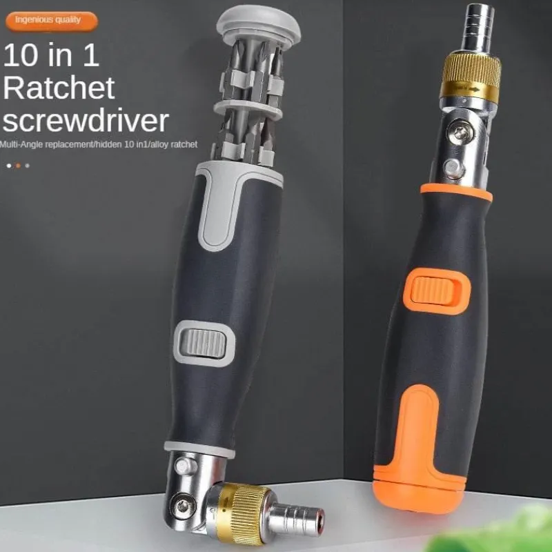 The Outdoor Vault Heimwerkzeuge|Outdoor & Garten-10-in-1-Mehrwinkel-Ratschenschraubendreher – Tragbares Werkzeug für vielseitigen Einsatz