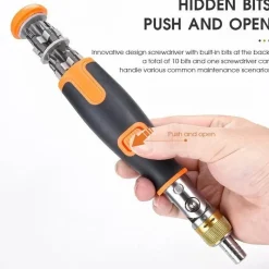 The Outdoor Vault Heimwerkzeuge|Outdoor & Garten-10-in-1-Mehrwinkel-Ratschenschraubendreher – Tragbares Werkzeug für vielseitigen Einsatz