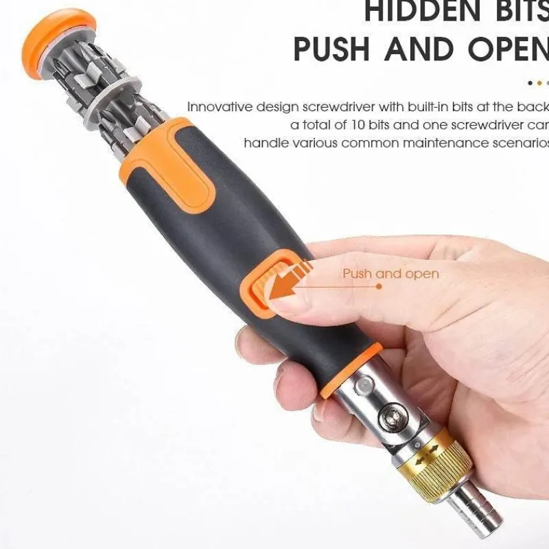 The Outdoor Vault Heimwerkzeuge|Outdoor & Garten-10-in-1-Mehrwinkel-Ratschenschraubendreher – Tragbares Werkzeug für vielseitigen Einsatz