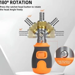 Cozy Living Outdoor & Garten|Heimwerkzeuge-8-in-1-Mini-Ratschenschraubendreher mit Magnet – Tragbares Werkzeug