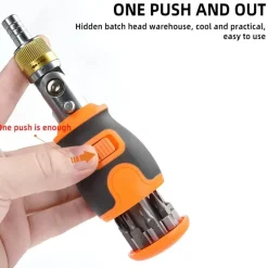 Cozy Living Outdoor & Garten|Heimwerkzeuge-8-in-1-Mini-Ratschenschraubendreher mit Magnet – Tragbares Werkzeug