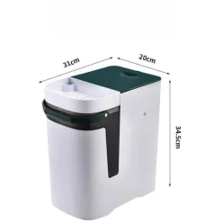 The Decor Haven Küche & Esszimmer|Gadgets Für Zuhause-2-in-1-Mülleimer – Doppelte Aufbewahrungslösung für nassen und trockenen Abfall