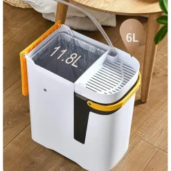 The Decor Haven Küche & Esszimmer|Gadgets Für Zuhause-2-in-1-Mülleimer – Doppelte Aufbewahrungslösung für nassen und trockenen Abfall