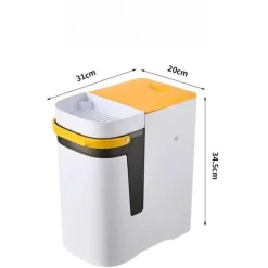 The Decor Haven Küche & Esszimmer|Gadgets Für Zuhause-2-in-1-Mülleimer – Doppelte Aufbewahrungslösung für nassen und trockenen Abfall