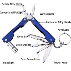 The Outdoor Vault Camping-Werkzeuge|Outdoor-Artikel-9-in-1-Multitool aus Aluminium mit Schlüsselanhänger – kompaktes, tragbares Entdeckerwerkzeug