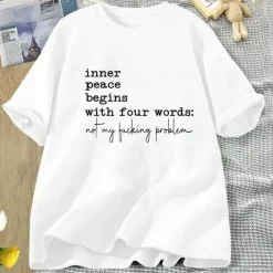 Damen Everly u0026 Lace Damenbekleidung-Inner Peace Beings mit vier Wörtern Lustiges T-Shirt