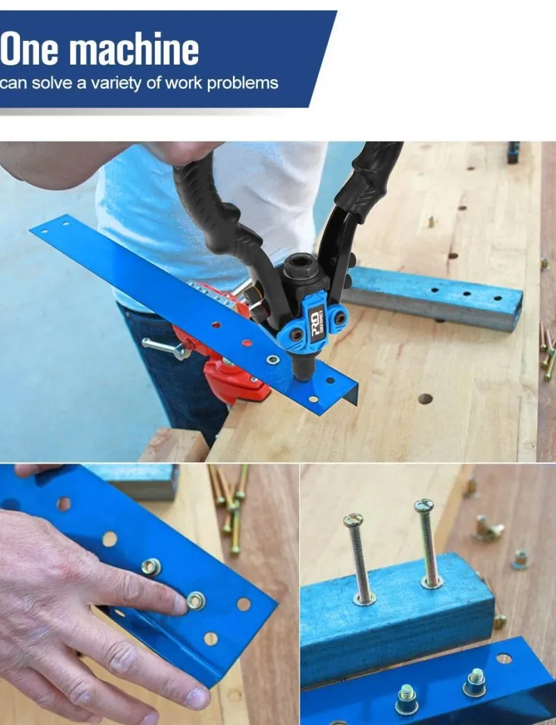 Roam Ready Outdoor-Artikel|Heimwerkzeuge-3-in-1-Nietmuttern-Werkzeugsatz – Handniet- und Mutternsetzer-Set