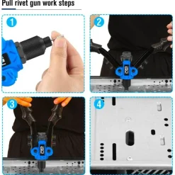 Roam Ready Outdoor-Artikel|Heimwerkzeuge-3-in-1-Nietmuttern-Werkzeugsatz – Handniet- und Mutternsetzer-Set