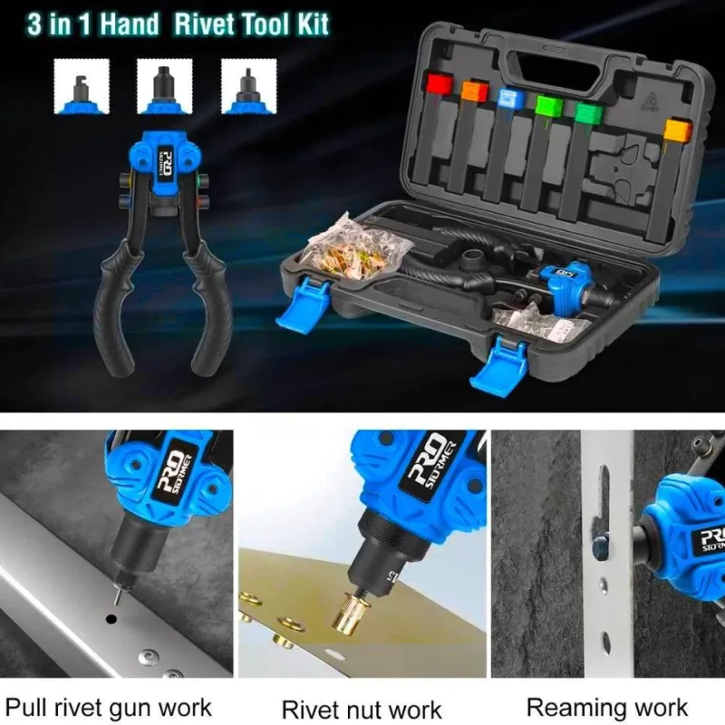 Roam Ready Outdoor-Artikel|Heimwerkzeuge-3-in-1-Nietmuttern-Werkzeugsatz – Handniet- und Mutternsetzer-Set