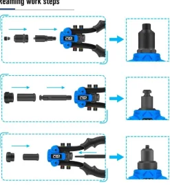 Roam Ready Outdoor-Artikel|Heimwerkzeuge-3-in-1-Nietmuttern-Werkzeugsatz – Handniet- und Mutternsetzer-Set