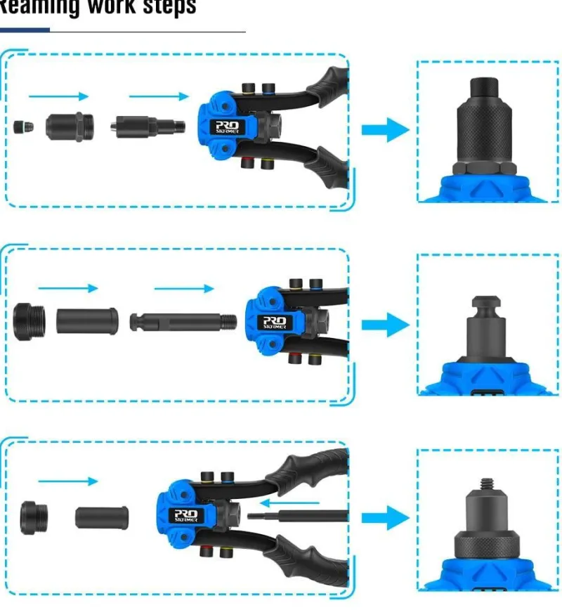 Roam Ready Outdoor-Artikel|Heimwerkzeuge-3-in-1-Nietmuttern-Werkzeugsatz – Handniet- und Mutternsetzer-Set