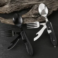 The Outdoor Vault Camping-Werkzeuge|Camping Im Freien-4-in-1-Reiseutensilienset – Tragbares Besteckwerkzeug