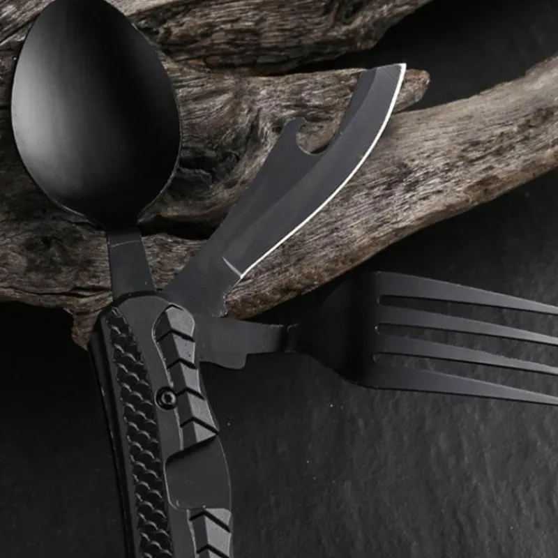 The Outdoor Vault Camping-Werkzeuge|Camping Im Freien-4-in-1-Reiseutensilienset – Tragbares Besteckwerkzeug