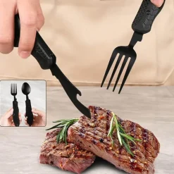 The Outdoor Vault Camping-Werkzeuge|Camping Im Freien-4-in-1-Reiseutensilienset – Tragbares Besteckwerkzeug