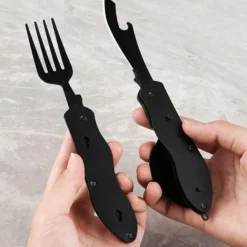 The Outdoor Vault Camping-Werkzeuge|Camping Im Freien-4-in-1-Reiseutensilienset – Tragbares Besteckwerkzeug