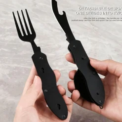 The Outdoor Vault Camping-Werkzeuge|Camping Im Freien-4-in-1-Reiseutensilienset – Tragbares Besteckwerkzeug