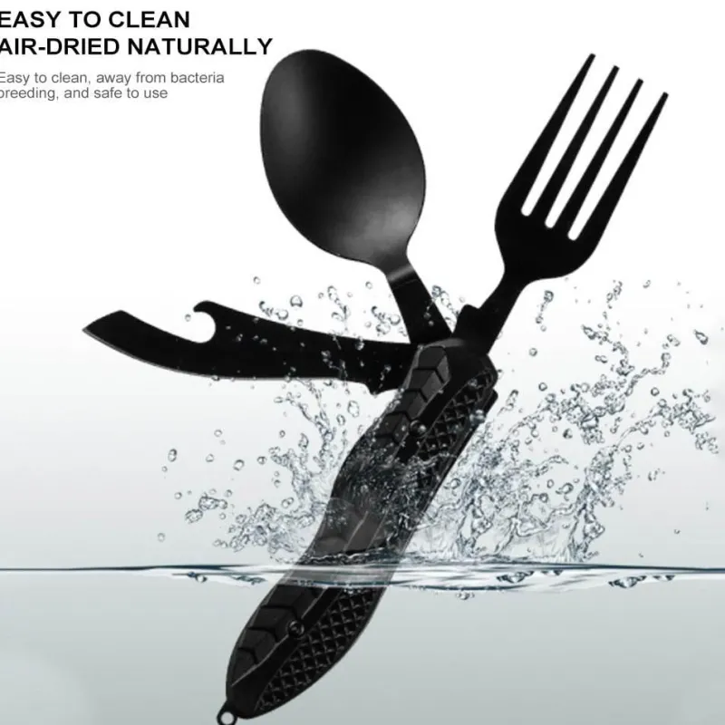 The Outdoor Vault Camping-Werkzeuge|Camping Im Freien-4-in-1-Reiseutensilienset – Tragbares Besteckwerkzeug