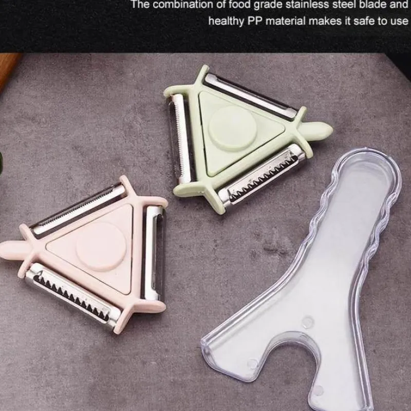 Deco Küche & Esszimmer-3-in-1-Rotationsschäler aus Edelstahl für Obst und Gemüse