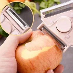 Deco Küche & Esszimmer-3-in-1-Rotationsschäler aus Edelstahl für Obst und Gemüse