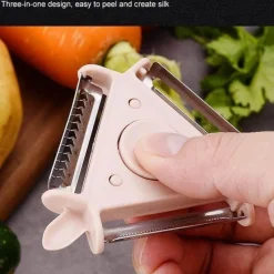 Deco Küche & Esszimmer-3-in-1-Rotationsschäler aus Edelstahl für Obst und Gemüse