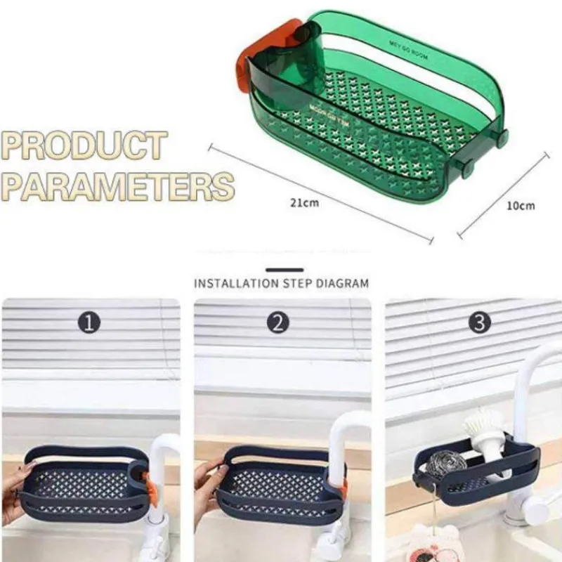 Space Savvy Küche & Esszimmer-2-in-1-Schwammhalter, Spülbecken-Organizer