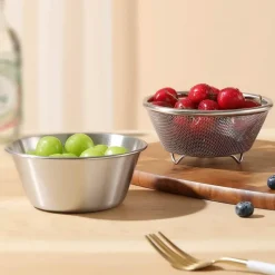 Decor Küche & Esszimmer-2-in-1-Siebset aus Edelstahl – Küchenkochwerkzeug