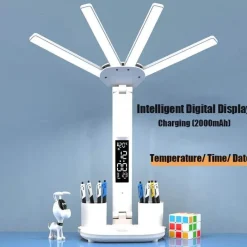 The Decor Haven Gadgets Für Zuhause-Intelligente multifunktionale Tischlampe – 3-in-1-Design mit vier Köpfen