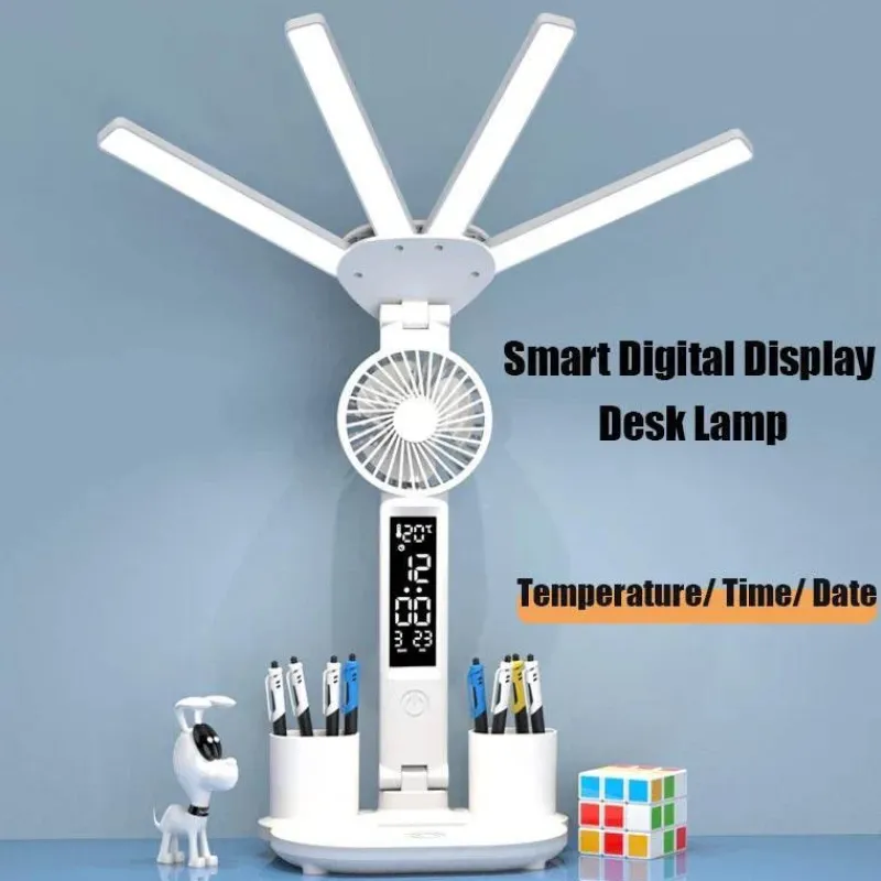 The Decor Haven Gadgets Für Zuhause-Intelligente multifunktionale Tischlampe – 3-in-1-Design mit vier Köpfen