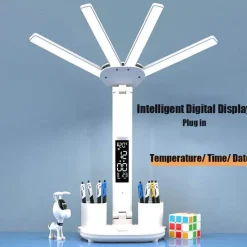 The Decor Haven Gadgets Für Zuhause-Intelligente multifunktionale Tischlampe – 3-in-1-Design mit vier Köpfen