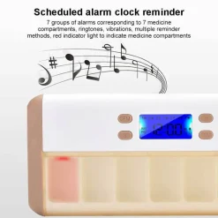 Tranquil Touch Mobilitäts- Und Support-Tools|Gesundheits-Gadgets-Intelligenter Pillen-Organizer mit Alarm – Automatische Erinnerungsbox