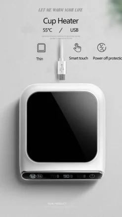 The Cozy Mug Küche & Esszimmer-Intelligenter USB-Tassenwärmer-Untersetzer – Elegantes Kaffee-Wärme-Schreibtisch-Accessoire