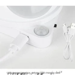 Comfort u0026 Style Beleuchtung-Intelligentes Nachtlicht – 360° drehbare, wiederaufladbare Lampe mit Körpersensor