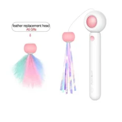 Furendo Haustierzubehör|Reinigungswerkzeuge Für Haustiere-Interaktiver Katzen-Teaser-Stick – Spannendes Spaßspielzeug für Katzen