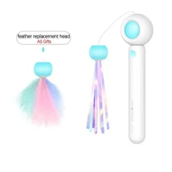 Furendo Haustierzubehör|Reinigungswerkzeuge Für Haustiere-Interaktiver Katzen-Teaser-Stick – Spannendes Spaßspielzeug für Katzen