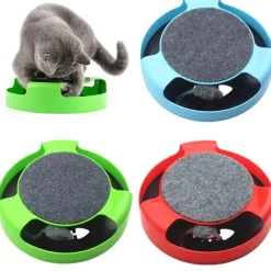 TailTrend Haustierzubehör|Haustierspielzeug-Interaktives Haustierspielzeug – Spannende Drehmaus für Katzen und Hunde