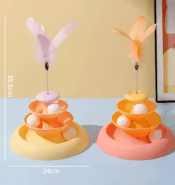 TailTrend Haustierspielzeug-Interaktives Katzen-Drehteller-Spielzeug – Drehender Spielspaß