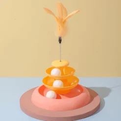 TailTrend Haustierspielzeug-Interaktives Katzen-Drehteller-Spielzeug – Drehender Spielspaß