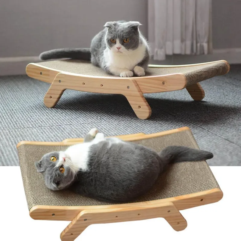 Decor Haustierzubehör|Haustierbetten-Interaktives Katzenkratzbett – Verspielte Lounge für Katzen