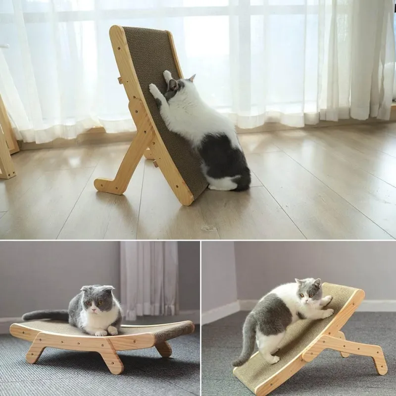 Decor Haustierzubehör|Haustierbetten-Interaktives Katzenkratzbett – Verspielte Lounge für Katzen