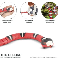 TailTrend Haustierspielzeug-Interaktives Katzenspielzeug mit intelligentem Sensor – Spannendes Schlangenspielzeug für Katzenspaß