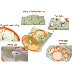 TailTrend Haustierspielzeug-Interaktives Katzentunnelspielzeug – spannende Spielröhre für aktive Katzen