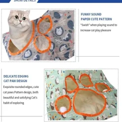 TailTrend Haustierspielzeug-Interaktives Katzentunnelspielzeug – spannende Spielröhre für aktive Katzen