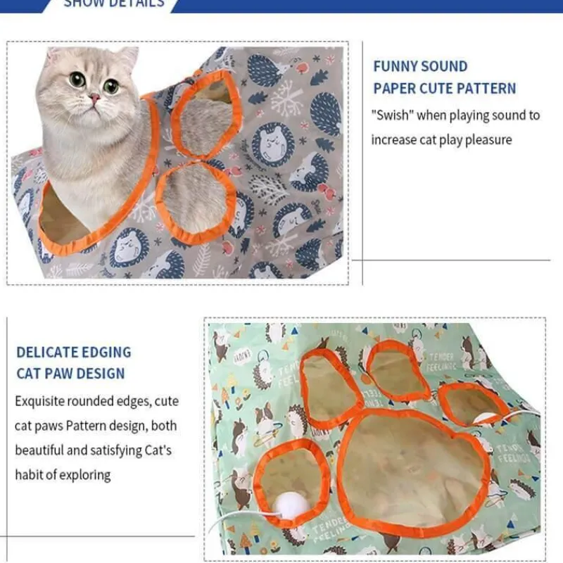 TailTrend Haustierspielzeug-Interaktives Katzentunnelspielzeug – spannende Spielröhre für aktive Katzen