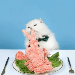 TailTrend Haustierspielzeug-Interaktives Plüsch-Hummer-Katzenspielzeug – Spannende Spielzeit für Ihr Haustier